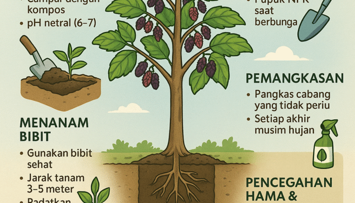 Panduan Lengkap Menanam Pohon Murbei agar Subur dan Berbuah Lebat