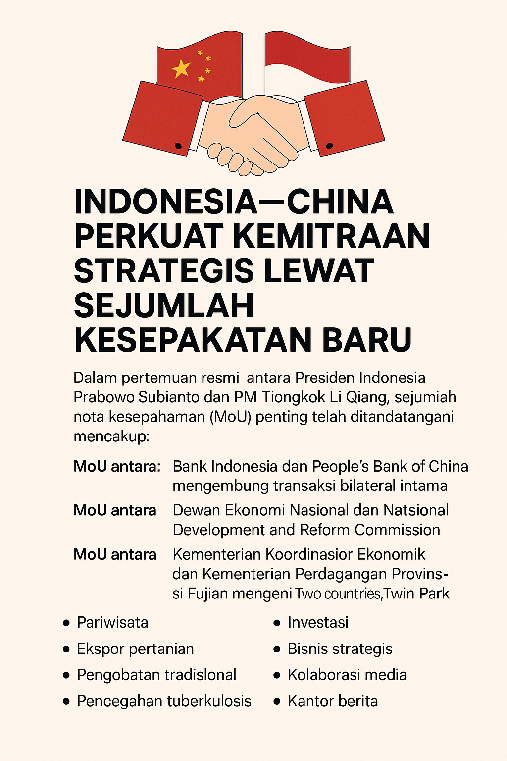 Perkuat Kemitraan Strategis Indonesia-China